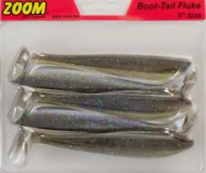 Zoom Boot Tail Fluke 5” Soft Plastic Paddle Tail Swimbait 5pk - Electric Shad - Picture 1 of 5