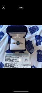 Diamond And Cushion Cut Blue Topaz Ring In 14K Rose Gold - Picture 1 of 7