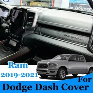 Black For Dodge Ram 1500 2500 3500 Dash Cover Mat Dashmat 2019 2020 2021 - Picture 1 of 7