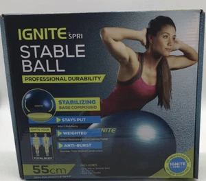 Ignite by SPRI Stable Ball 55cm  Professional Durability W/Pump & Exercise Guide - Picture 1 of 3