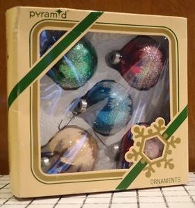 De Colección Raunch Pirámide Vidrio Mercurio y Brillo Adornos Set/5 Bolas de Navidad - Imagen 1 de 6
