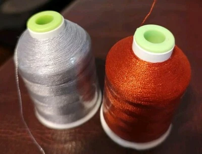 Lot of Two (2) Coats & Clark 1,100 Yard Spools of Machine Embroidery Thread  - Image 1 of 4