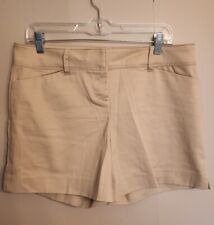 NWT The Limited Womens Tan Flat Front Belted Loops Tailored Shorts Size 10 C13