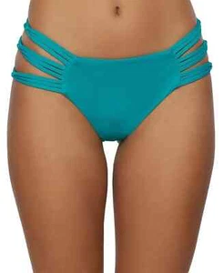 O'Neill Women's Teal Saltwater Solid Boulders Mid Rise Bikini Bottom Size Large - Picture 1 of 5