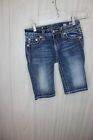 Miss Me Women's Size 12 JUNIORS  Dark  Denim Low Rise Bermuda Jean Shorts 24X10