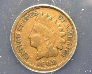 HS&C: 1908 S Indian Head Penny/Cent ANACS F 12 - US Coin - Picture 1 of 4