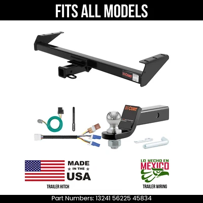 For 09-12 Suzuki Equator Trailer Hitch 4 Pin Wire 178" Ball Fits All Curt 5K 2" - Image 1 of 4