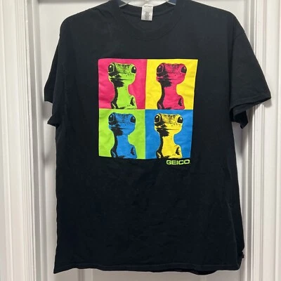 Geico Gecko Andy Warhol T-Shirt, Black, Size XL, EUC - Image 1 of 4