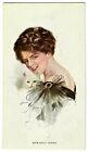 Harrison Fisher - Beautiful Woman & Cat He's Only Joking 1910'S  Postcard