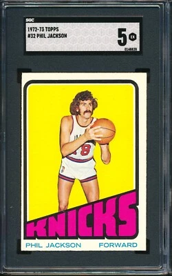 1972-73 Topps #32: PHIL JACKSON Rookie RC New York Knicks ~ SGC 5 - Image 1 of 2