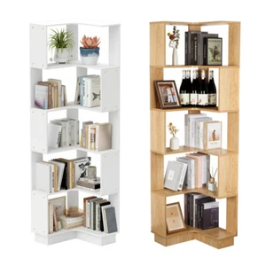 5 Tier Corner Bookshelf Storage Bookcase Open Etagere Bookshelf 175*50*50 cm - Picture 1 of 16