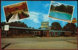 DALHART TX SANDS MOTEL y RESTAURANTE POSTAL VINTAGE EN CARRETERA OS 111510 - Imagen 1 de 2