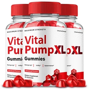Vital Pump XL Gummies for Men, Max Strength, VitaPlump XL Supplement (3 Pack) - Picture 1 of 7
