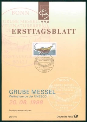 ALEMANIA FDS ETB 1998/26 UNESCO WH FOSO FOSO FÓSILES CABALLO COCODRILO Foto 1 de 2