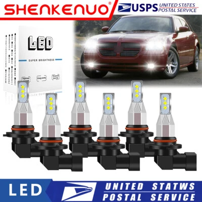 Faros LED de haz alto/bajo + bombillas antiniebla LX para Dodge Magnum 2005-2008 6X Foto 1 de 4