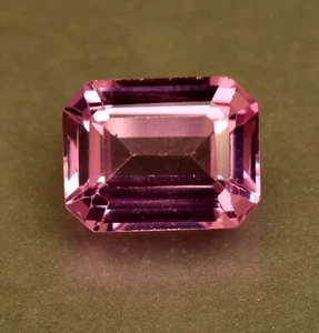 Brazil Pink Tourmaline Treated 8.30 Ct Certified EMERALD Cut Loose Gemstone - Picture 1 of 5