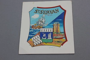 Original gouache pour création chromotransfert blason Saint SERVAN Malo 50/60 's - Picture 1 of 1