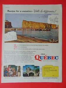 1961 Vacanze nel Quebec Canada's French Playground foto arte stampa pubblicità - Foto 1 di 1