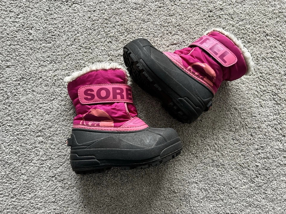 Botas de nieve Sorel Commander para niñas pequeñas talla 9 rosa impermeables aisladas invierno Foto 1 de 4