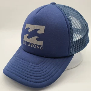 Youth Billabong Blue Snapback Foam Trucker Hat Cap Silver Logo - Picture 1 of 9