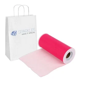 5 Pezzi Rotolo Tessuto Tulle Fucsia 6" x 25 Yd Bobina Fiocco Matrimonio Decorazione Festa wb - Foto 1 di 5
