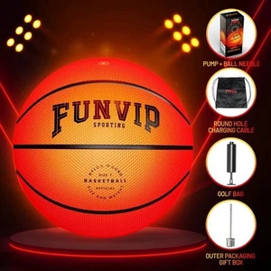 Baloncesto LED, bola recargable que brilla en la oscuridad con bolsa, bomba y accesorios - Imagen 1 de 6