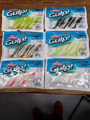 6-Packs of Berkley Gulp Saltwater 3” Ripple Mullet Swimbaits In Assorted Colors - Image 1 of 4