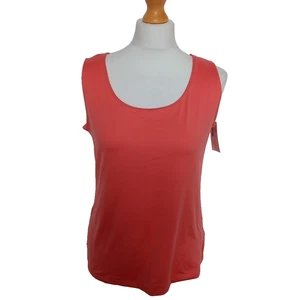 Chaleco sin mangas Charter Club M UK 12 14 para mujer pulido coral nuevo con etiquetas - Imagen 1 de 7