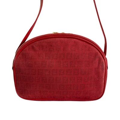 Bolso Bandolera Fendi Rojo FF De Colección Borde de Cuero Auténtico Hecho en Italia Foto 1 de 4