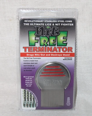 Nit Free Terminator Stainless Steel Lice Comb Professional Nit & Egg Remover - Image 1 of 2