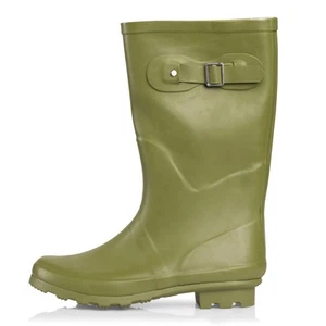 Norty Women's Hurricane Rain Boots - Glossy Matte Waterproof Mid-Calf Rainboots - Picture 1 of 38