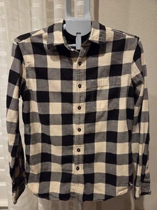 American Eagle Outfitters kariertes Flanellhemd Herren Small klassische Passform schwarz hellbraun  - Bild 1 von 8