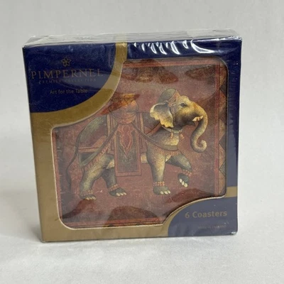 Pimpernel Premier Collection Elephant Expedition Assorted Views Coasters England - Image 1 of 4