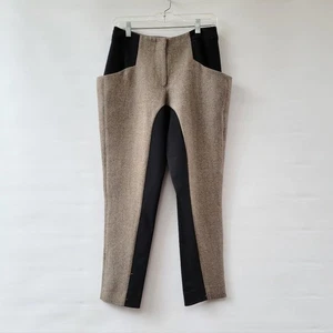 Zero + Maria Cornejo Ochy Pants Size 4 Tan Black Equestrian Style Trousers - Picture 1 of 14