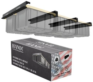 Overhead Garage Storage Rack, Connectable Heavy Duty Metal Ceiling Rails For ... - Picture 1 of 7