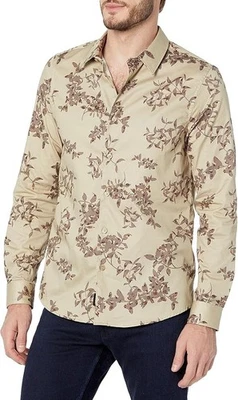 Brand New Guess Men's Long Sleeved Collared Buttoned Slim Fit Luxe Shirt Medium - Image 1 of 4