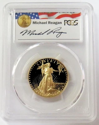 1987 P GOLD $25 REAGAN LEGACY AMERICAN EAGLE 1/2 OZ PCGS PR 69 DCAM - Image 1 of 2