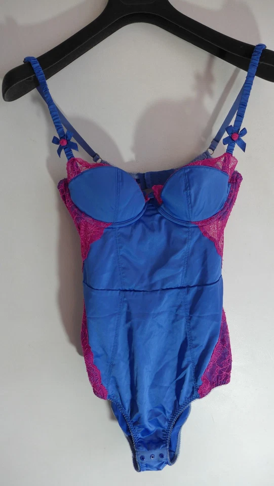 Agent Provocateur Corsé/Body Bustier Azul Sedoso con Encaje, Talla 34C Foto 1 de 4