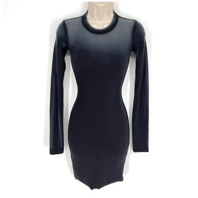 NUEVO Mini Vestido Cotton Citizen Para Mujer Verona Crew Mangas Largas Talla S Negro Fundido Foto 1 de 4