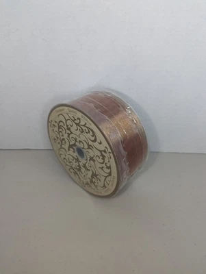 Designer Quality Holiday Gold Mesh Glitter Wire Edged Ribbon Cord 2.5" 50 Yards - Image 1 of 4