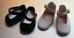 Black Patent Leather Dress Doll Shoes 2.5” Long - Picture 1 of 12