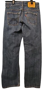 Levis 505 Boys 14R Jeans Blue Dark Wash Straight Leg Regular Fit Casual School - Picture 1 of 9