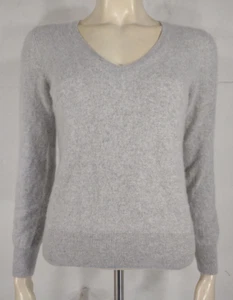 Marks & Spencer Autograph gray 100% Cashmere V-Neck pullover sweater ladies XS - Picture 1 of 8