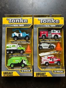 Tonka Built To Last Diecast First Responders & City Defenders 3 Pack Each New - Picture 1 of 2
