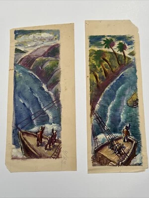 Jo Cain PINTURA ANTIGUO MURAL WPA ESTUDIO LISTADO REGIONALISMO AMERICANO HOMBRE HOMBRES Foto 1 de 4