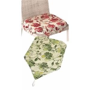6 coprisedia con aletta fiori anemone verde pouff sedia cucina shabby - Foto 1 di 1