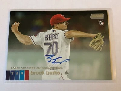 2020 Topps Stadium Club Rookie Card Auto Brock Burke #ABBU Texas Rangers MLB B - Image 1 of 2