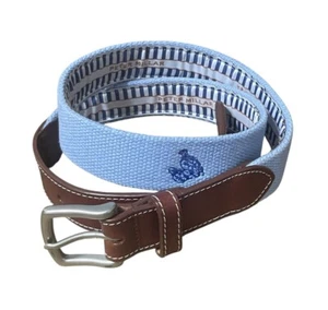 Peter Millar Belt Mens Size 34 Light Blue USA Quail Hollow Member Club Golf MINT - Picture 1 of 6