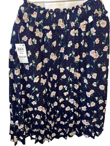 Maison Jules M NWT Floral-Print Pleated Skirt Blue Petal Flurr Msrp $70 - Picture 1 of 6