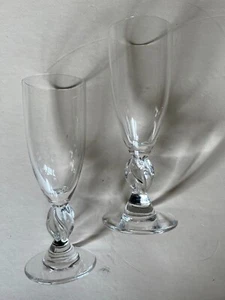 PAIR OF LALIQUE DRINKING GLASSES, CLEAR , 13CM HIGH,SIGN, PERFECT. - Picture 1 of 3